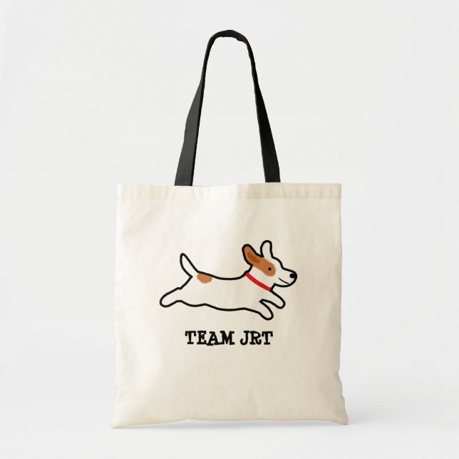 Jack Russell Terrier Cartoon Dog mit benutzerdefin Tragetasche (Vorne)