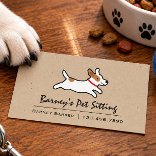 Jack Russell Terrier Cartoon-Hund Tierpflege Tie Visitenkarte
