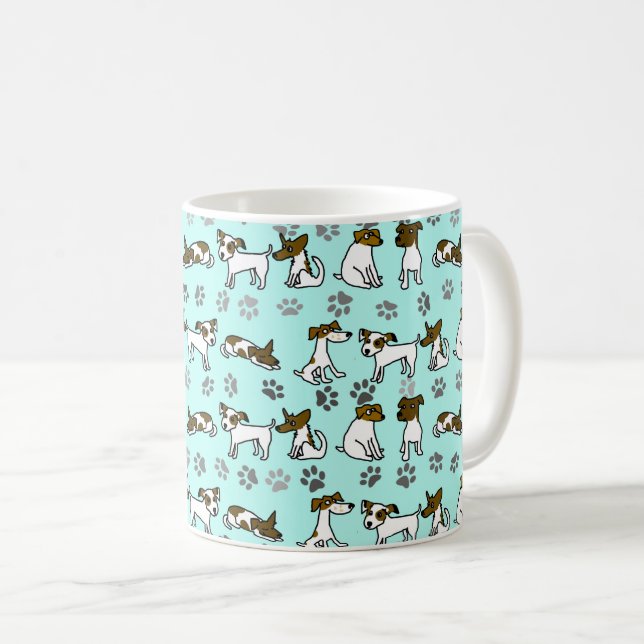 Jack Russell Terrier Cartoon Tasse (VorderseiteRechts)