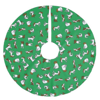 Jack Russell Terrier Cartoon Tree Skirt Polyester Weihnachtsbaumdecke