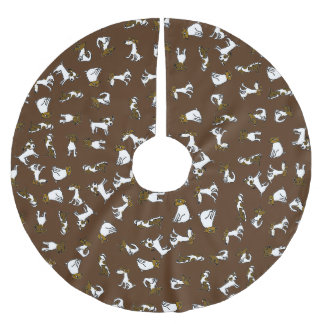 Jack Russell Terrier Cartoon Tree Skirt Polyester Weihnachtsbaumdecke