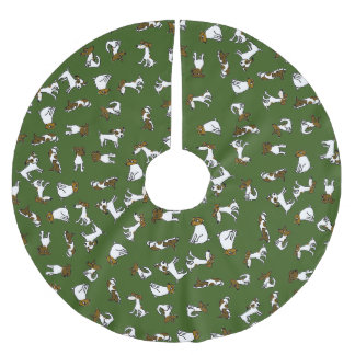 Jack Russell Terrier Cartoon Tree Skirt Polyester Weihnachtsbaumdecke