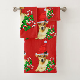 Jack Russell Terrier Christmas Badhandtuch Set