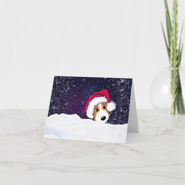 Jack Russell Terrier Christmas Feiertagskarte (Vorderseite)