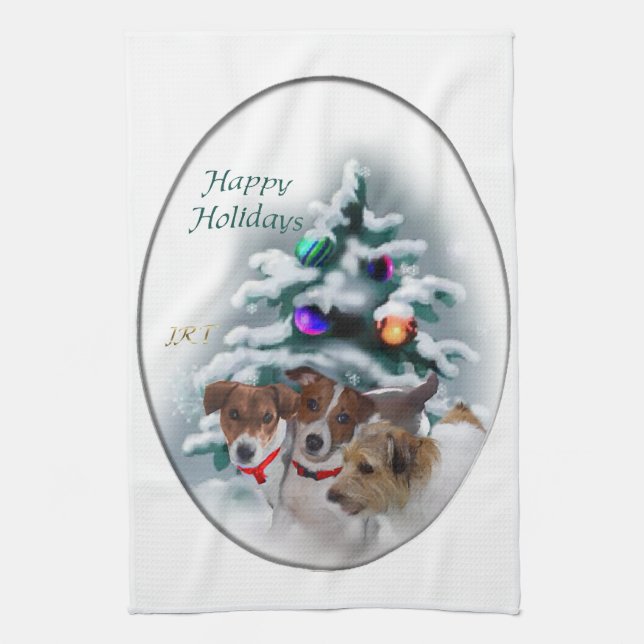 Jack Russell Terrier Christmas Handtuch (Vertikal)