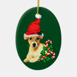 Jack Russell Terrier Christmas Keramikornament