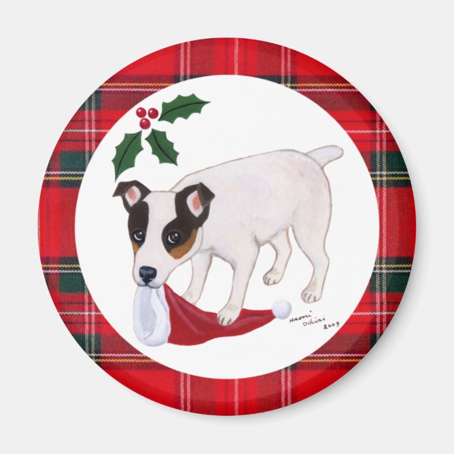 Jack Russell Terrier Christmas Magnet (Vorne)