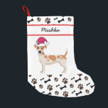 Jack Russell Terrier Christmas, Name des benutzerd Kleiner Weihnachtsstrumpf<br><div class="desc">Niedliches Muster mit Personalisiertem Namen Hunde Zucht Jack Russell Terrier Weihnachtsfeiertag Strumpf</div>