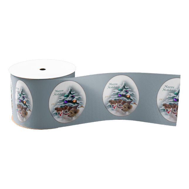 Jack Russell Terrier Christmas Ripsband (Spule)