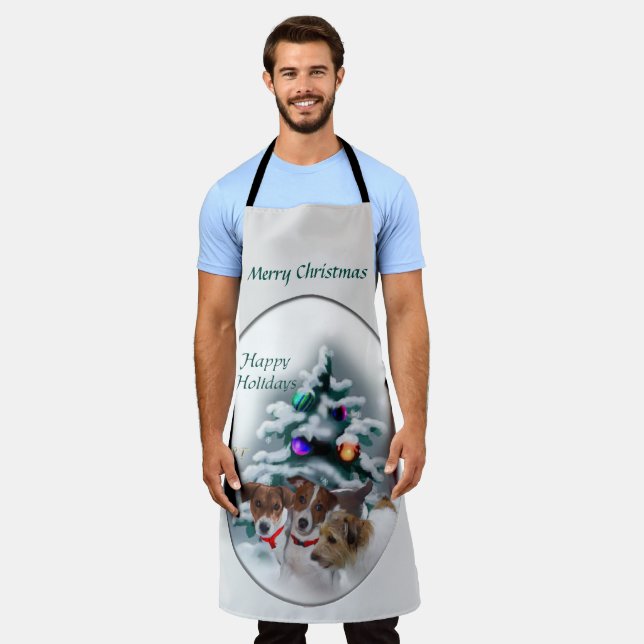 Jack Russell Terrier Christmas Schürze (Getragen)