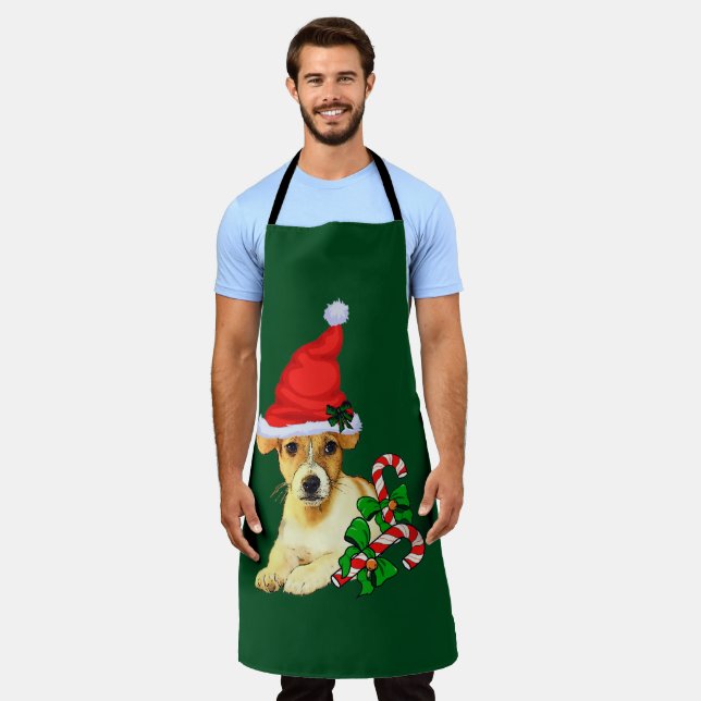 Jack Russell Terrier Christmas Schürze (Getragen)