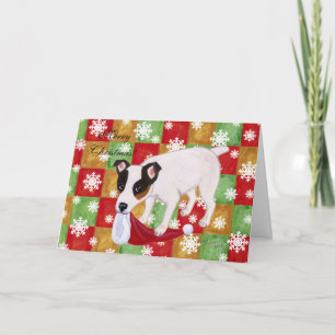 Jack Russell Terrier Christmas Snowflakes Card Feiertagskarte
