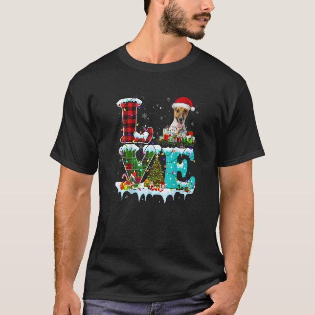Jack Russell Terrier Christmas Tree Light Pajama D T-Shirt (Vorderseite)