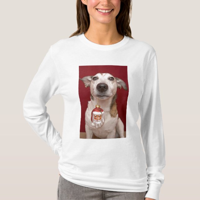 Jack-Russell-Terrier, der Weihnachtsverzierung T-Shirt (Vorderseite)