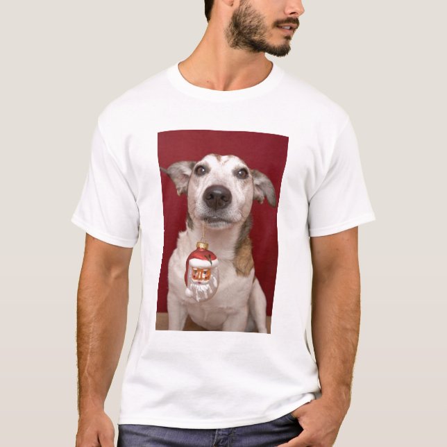 Jack-Russell-Terrier, der Weihnachtsverzierung T-Shirt (Vorderseite)