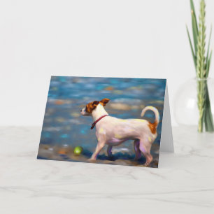 Jack Russell Terrier Dog Art - Jack am Strand Karte
