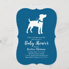 Jack Russell Terrier Dog Baby Shower Blue Boy Einladung