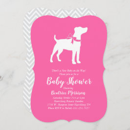 Jack Russell Terrier Dog Baby Shower Pink Girl Einladung