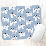 Jack Russell Terrier Dog Blue Mousepad<br><div class="desc">Ein niedliches,  aber lebhaftes Jack Russell Terrier Hundsmuster auf blauem Hintergrund. Diese schönen kleinen Welpen sind auch als Parson Russell Terriers bekannt. Originelle Kunst von Nic Squirrell.</div>