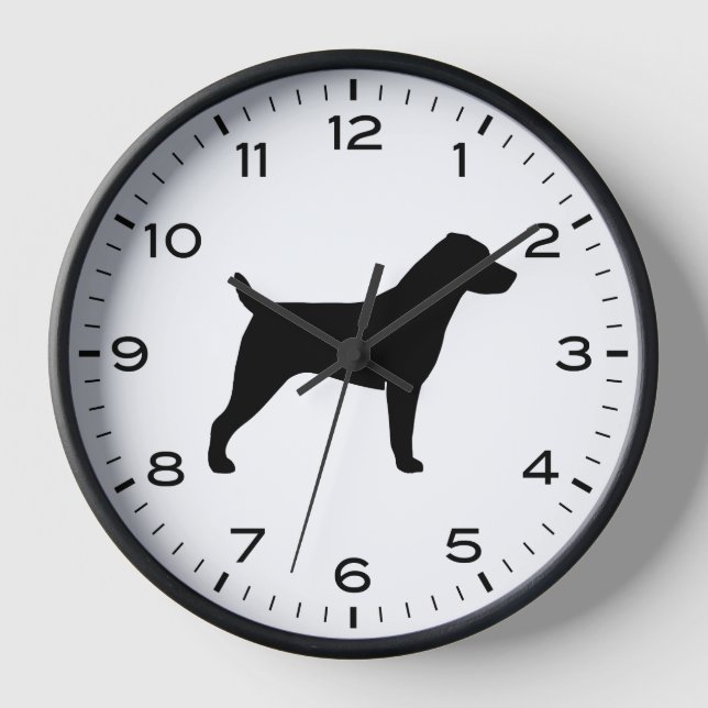 Jack Russell Terrier Dog Breed Silhouette Uhr (Vorderseite)
