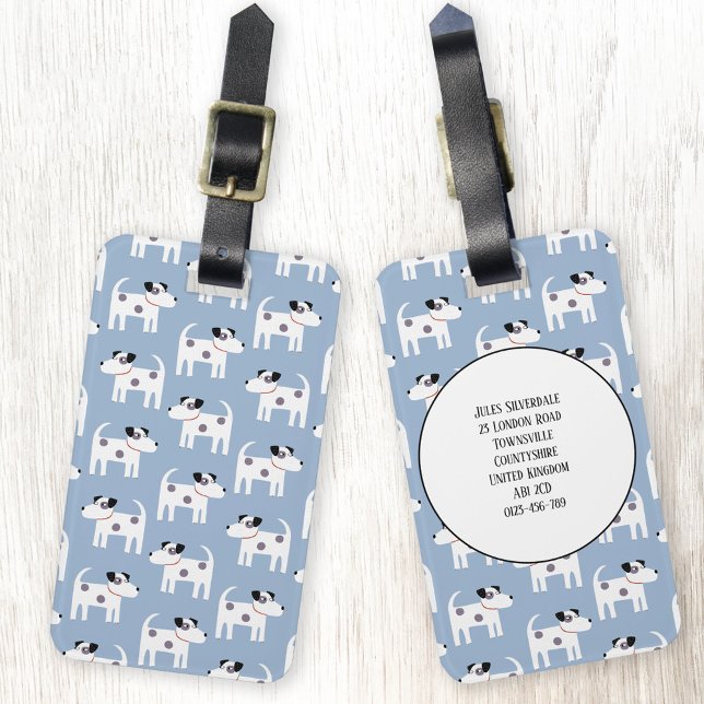 Jack Russell Terrier Dog Custom Gepäckanhänger (Fun Parson Jack Russell Terrier dog pattern personalized luggage tag for dog lovers)