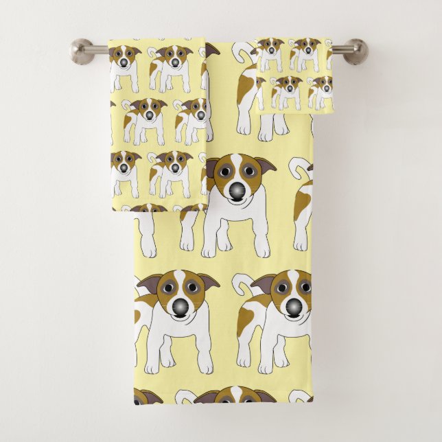 Jack Russell Terrier Dog Design Badhandtuch Set (Insitu)
