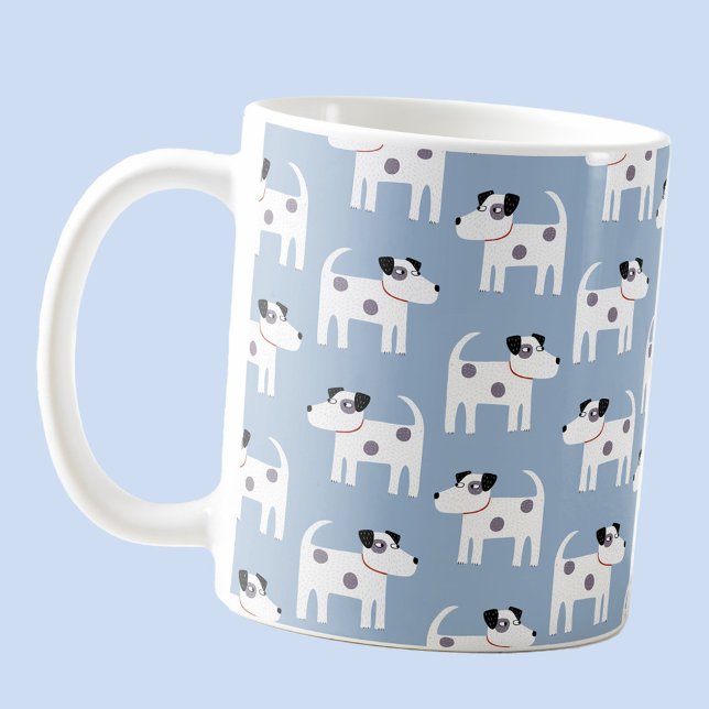 Jack Russell Terrier Dog Design Kaffeetasse (Parson Jack Russell Terrier pattern blue coffee mug)