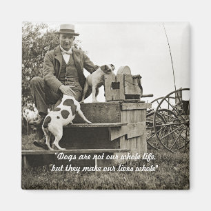 Jack RUSSELL TERRIER DOG MAN LIEBE FOTO 1890 Magnet