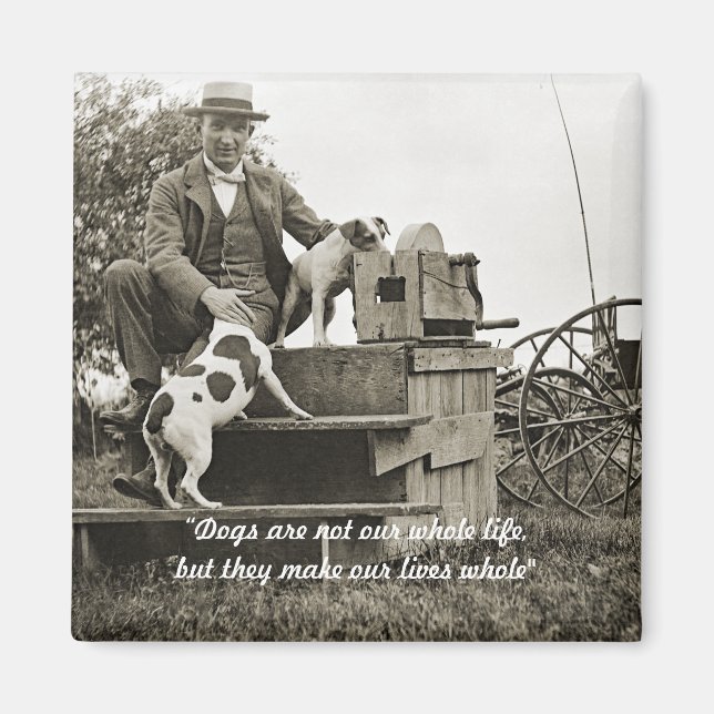Jack RUSSELL TERRIER DOG MAN LIEBE FOTO 1890 Magnet (Vorne)