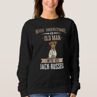 Jack Russell Terrier Dog Old Man   Sweatshirt