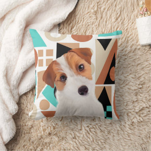 Jack Russell Terrier Dog Orange Geometric Kissen