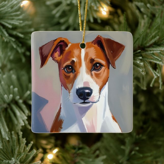 Jack Russell Terrier | Dog Painting Pet Keramikornament (Baum)
