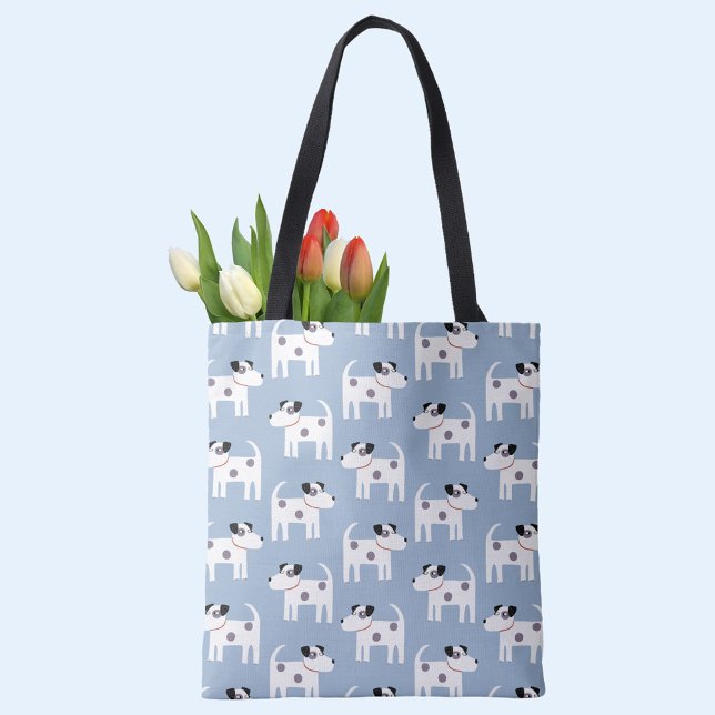 Jack Russell Terrier Dog Pattern Blau (Jack Russell Parson Terrier dog pattern blue tote bag)