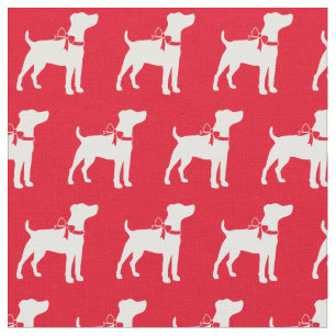 Jack Russell Terrier Dog Silhouette Pet Red Stoff
