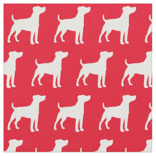 Jack Russell Terrier Dog Silhouette Pet Red Stoff