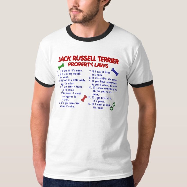 JACK-RUSSELL-TERRIER Eigentums-Gesetze 2 T-Shirt (Vorderseite)