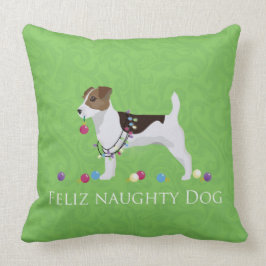 Jack Russell Terrier Feliz Naughty Dog Weihnachten Kissen