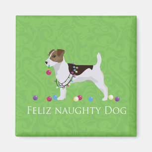 Jack Russell Terrier Feliz Naughty Dog Weihnachten Magnet
