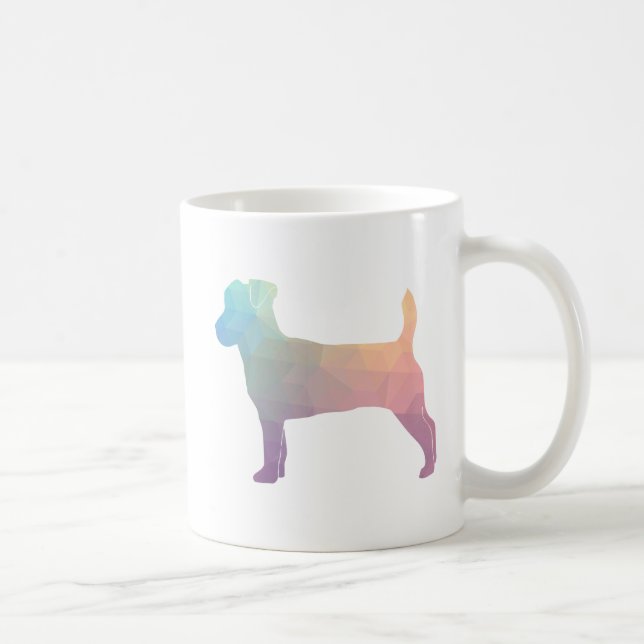 Jack Russell Terrier Geometric Muster Silhouette Kaffeetasse (Rechts)