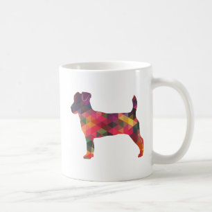 Jack Russell Terrier Geometric Muster Silhouette Kaffeetasse