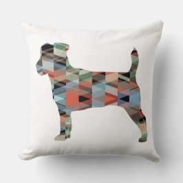 Jack Russell Terrier Geometric Muster Silhouette Kissen