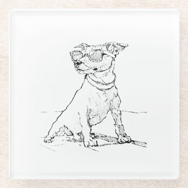 Jack Russell Terrier  Glasuntersetzer (Vorderseite)