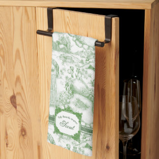 JACK RUSSELL Terrier Grüne Toile-Küchenhandtuch Geschirrtuch