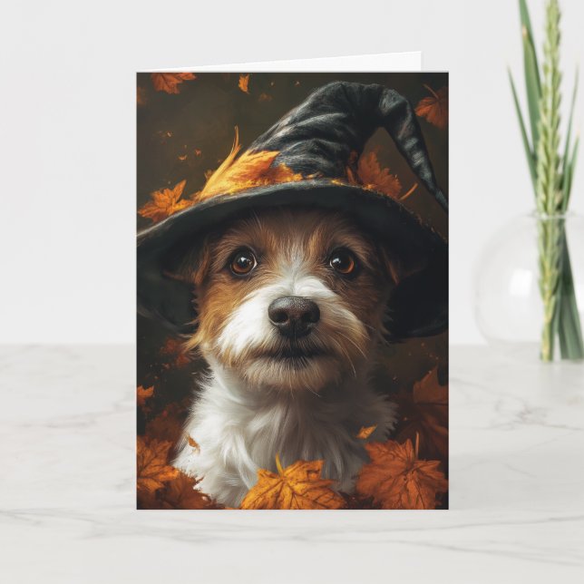 Jack Russell Terrier Halloween Feiertagskarte (Vorderseite)