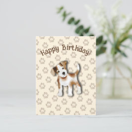 Jack Russell Terrier Happy Birthday Editable Postkarte