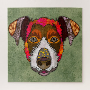 Jack Russell Terrier hässlich gegenüber Jigsaw Puz Puzzle