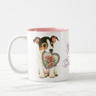 Jack-Russell-Terrier-Herz-Mama Zweifarbige Tasse