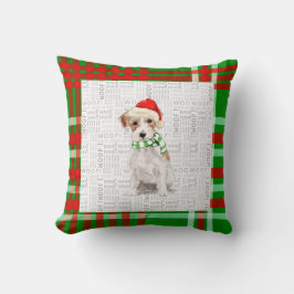 Jack Russell Terrier Holiday Karierter Weihnachtsh Kissen