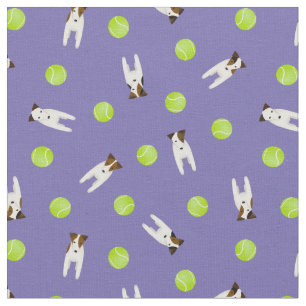 Jack Russell Terrier Hunde mit Tennisbällen in bel Stoff