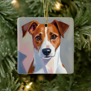 Jack Russell Terrier   Hundegemälde Haustier Keramikornament